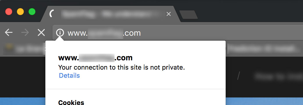 Google chrome warning users of a non-secure site