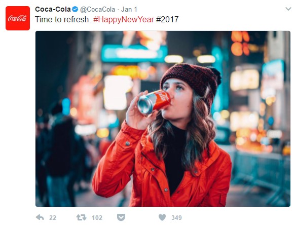 A tweet by Coca Cola