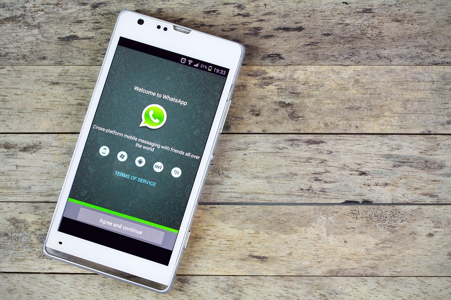 WhatsApp on a mobile phone