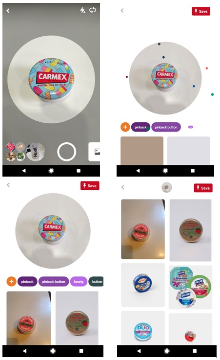 Pinterest visual search function