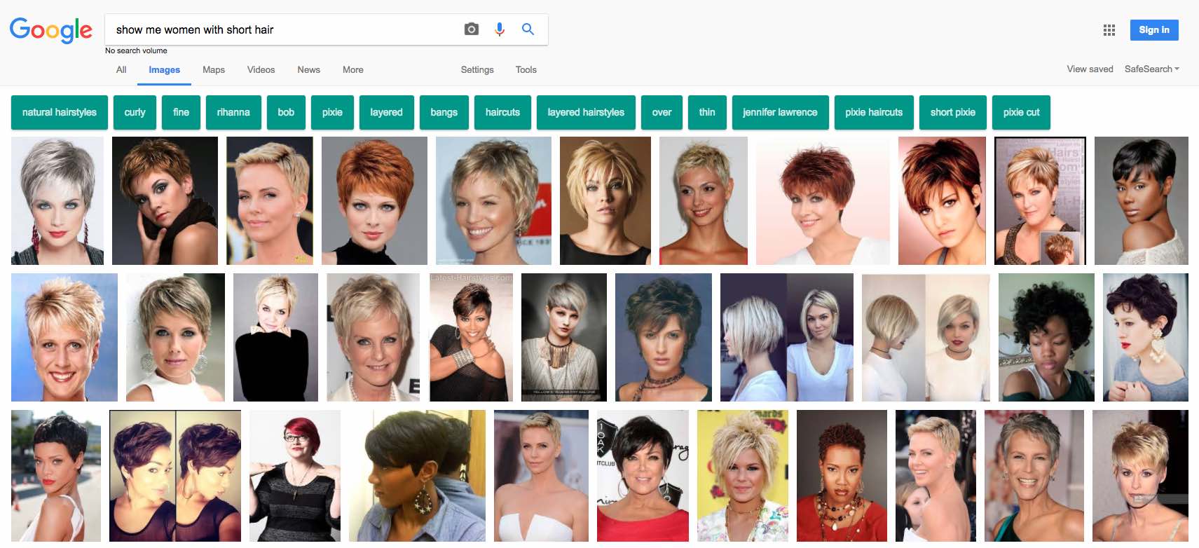 Google images with short hair