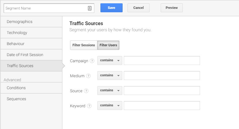 A screenshot of traffic sources within Google Analytics as an example.