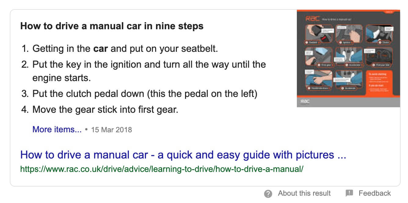 Example Featured Snippet Answer