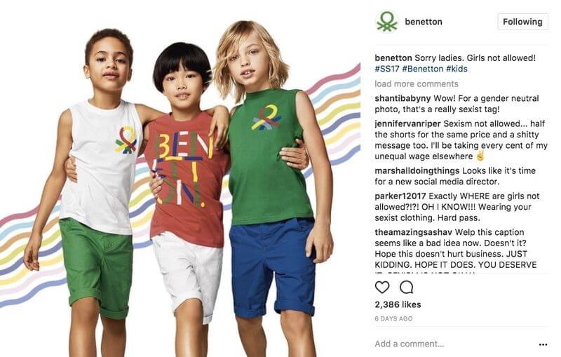 Benetton social media mistake