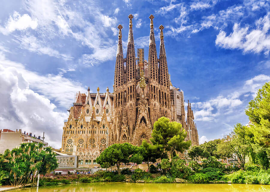La Sagrada Familia cathedral in Barcelona by Gaudi