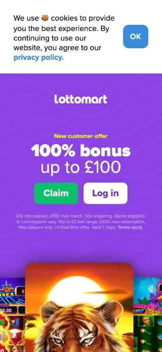 lottomart mobile view screenshot