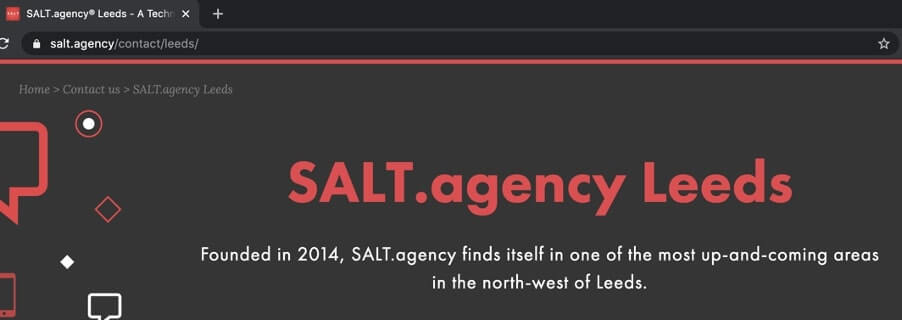 salt agency leeds landing page