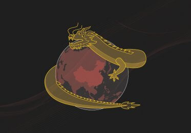 Chinese dragon around world vector