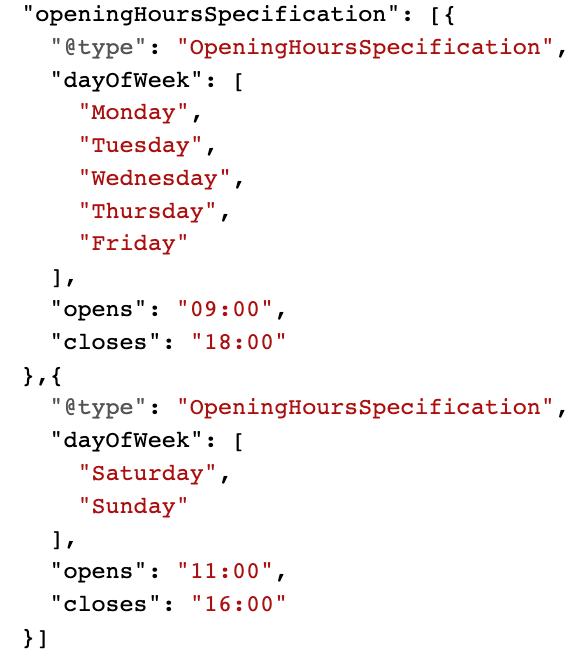 objects in arrays in json-ld structured data example