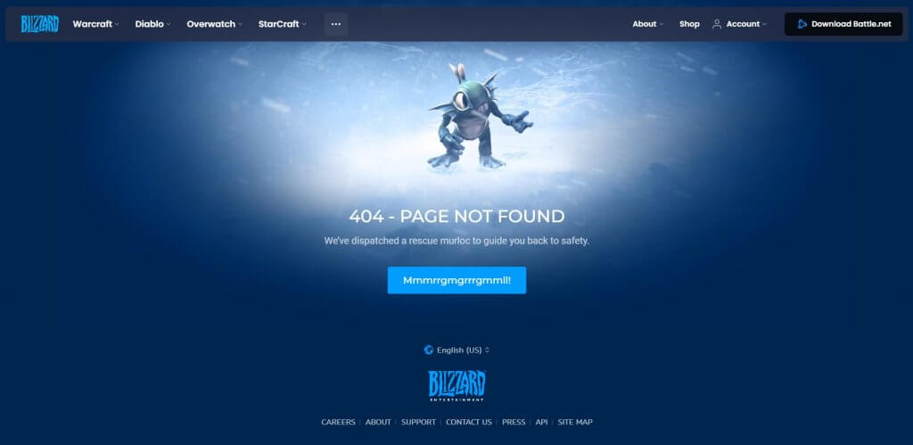 Blizzard 404 page