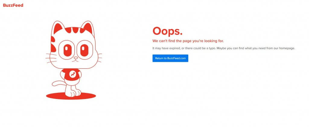 Buzzfeed 404 page