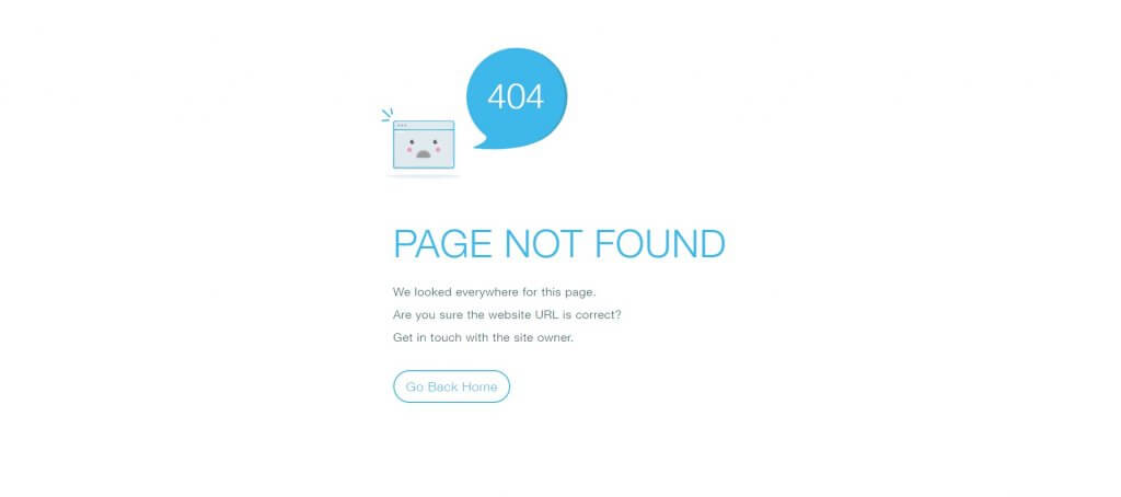 Default Wix site 404 page