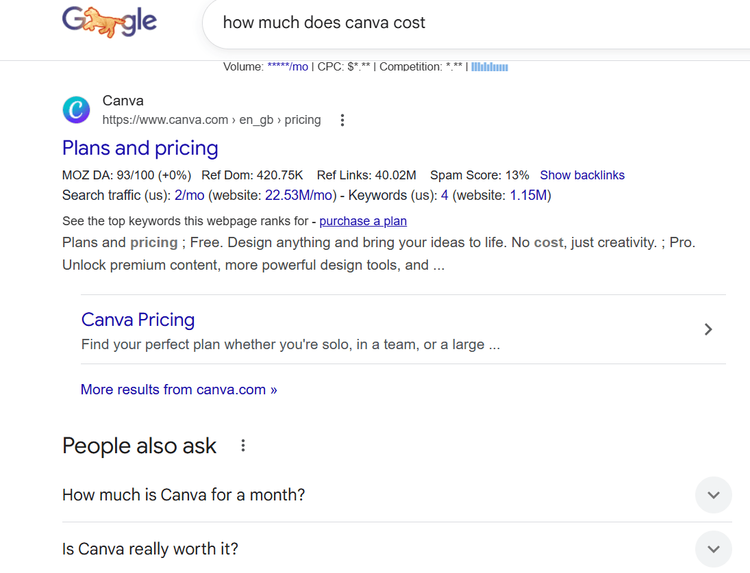 how much does canva cost schema example.
