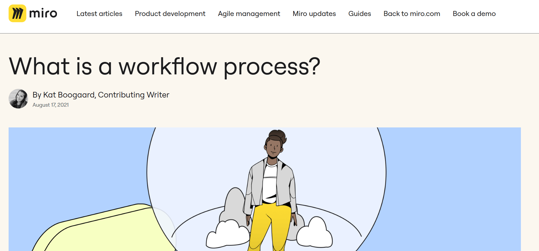 screenshot of what is a workflow process post on the Miro website.