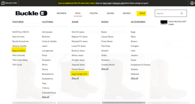 Buckle navigation menu