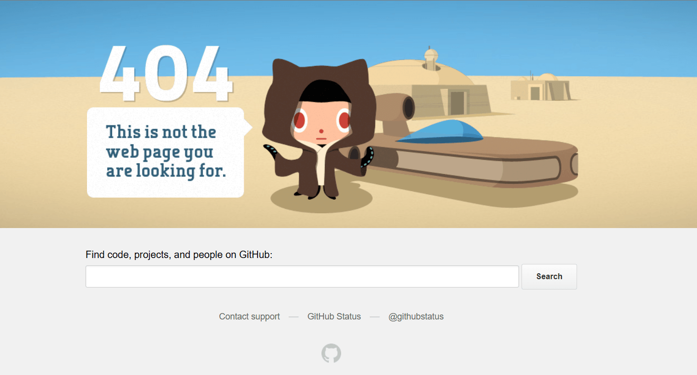 GitHub 404 page.