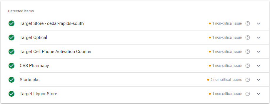 rich result test for https://www.target.com/sl/cedar-rapids-south/1771