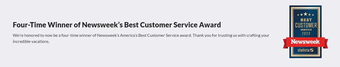 liberty travel customer service award banner