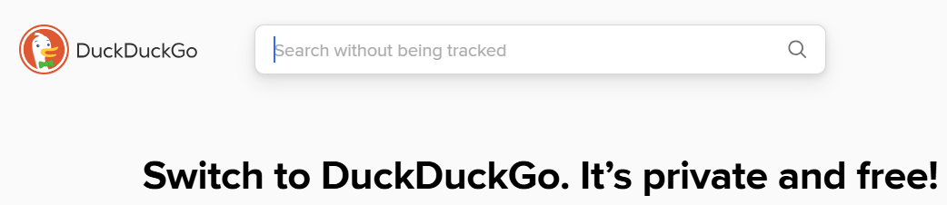 DuckDuckGo search engine search bar